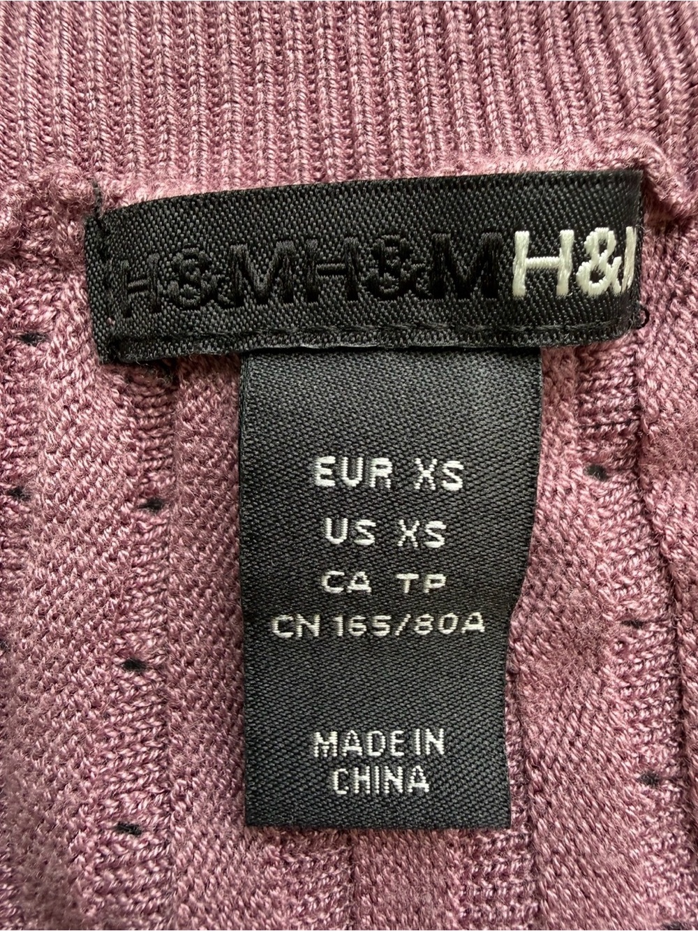 H&M Dusty Mauve Ribbed Scoop-Neck Sweater Dress Tunic Size XS Y2K Cottagecore - Picture 3 of 11